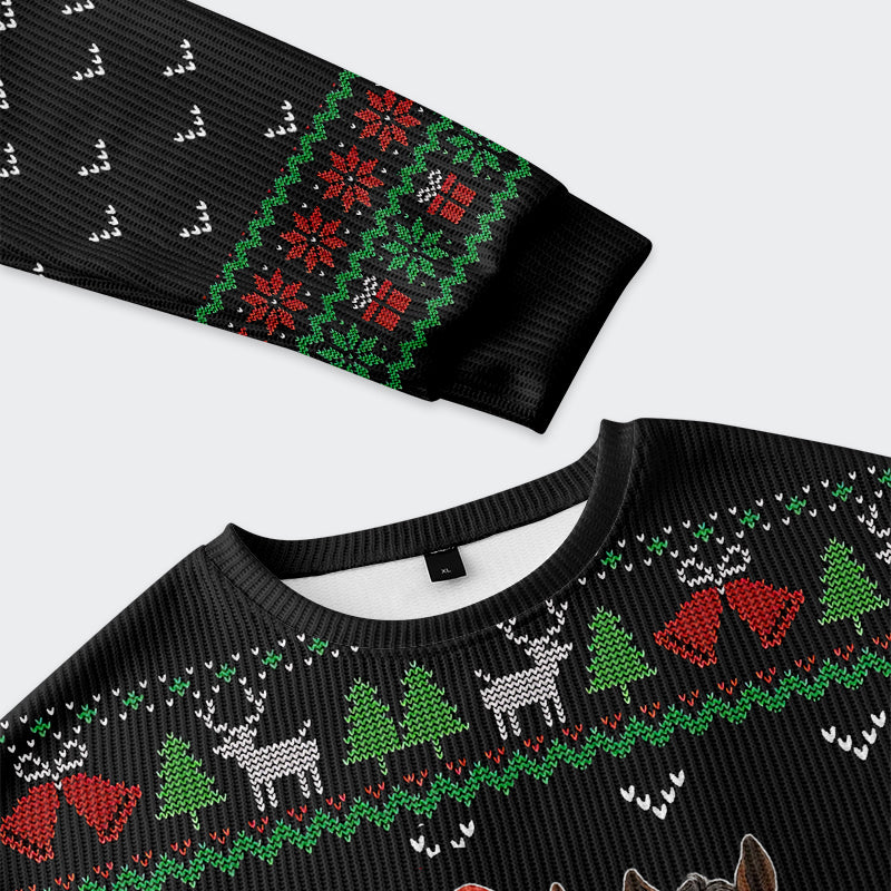 Tokyo-Tiger The Christmas Horse Is Looking At You Christmas Ugly Sweatshirt